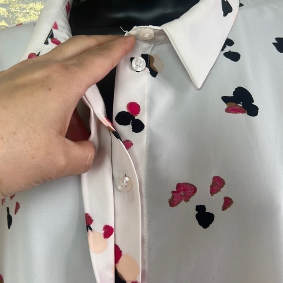 H&M Silky Soft Long Sleeve Collared Button Up Shirt Blouse Size 14 - Picture 10 of 16